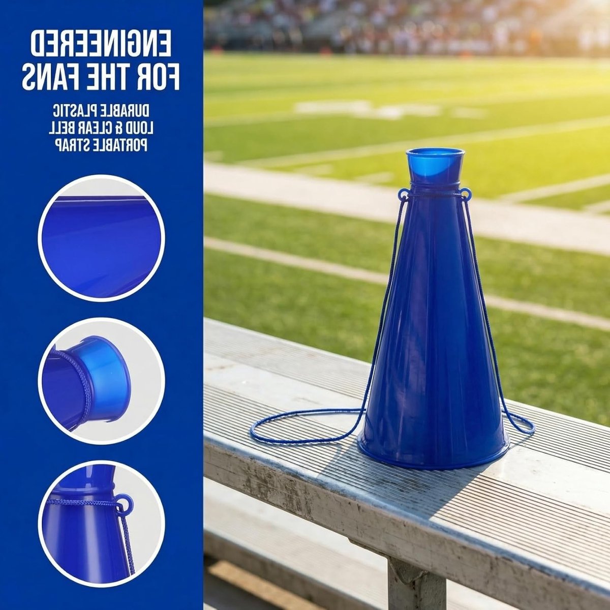 Jubilee Megaphone Set van 4 voor Feestjes, Sportevenementen en Buitenactiviteiten, DIY Plastic Toeter voor Voetbal en Cheerleading