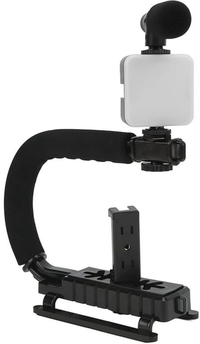 Grip Handheld Video Rig, Handheld DSLR Stabilizer Handheld Video Action Stabilizing Grip met Bluetooth Afstandsbediening, Compatibel met DSLR Telefoon Camera Camcorder, voor Vloggen Filmmaken