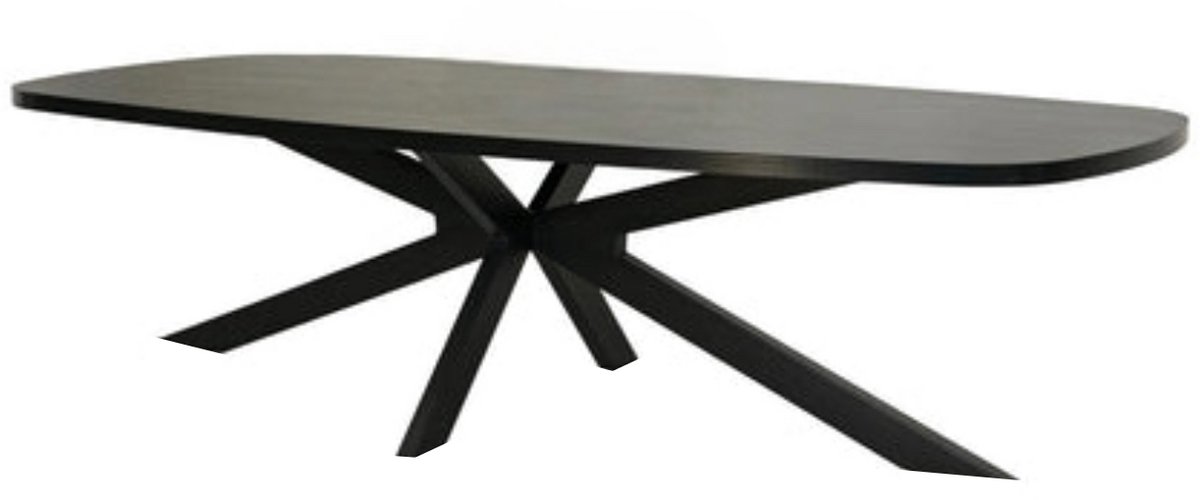 Lizzely Garden & Living Eettafel Leco deens ovaal 300cm zwart melamine ovale tafel eetkamertafel