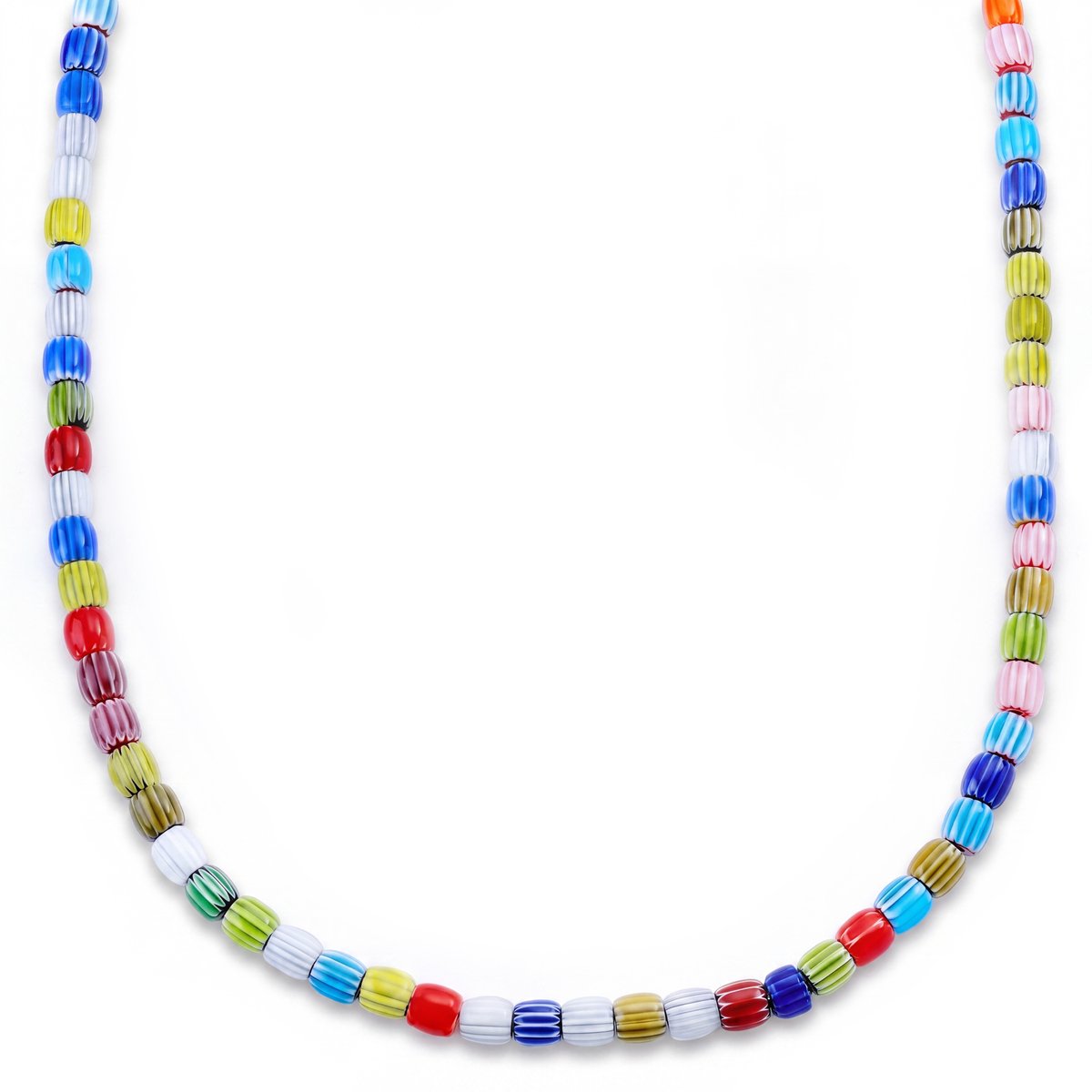 Pearlmania | Disco ketting met veelkleurige glazen kralen