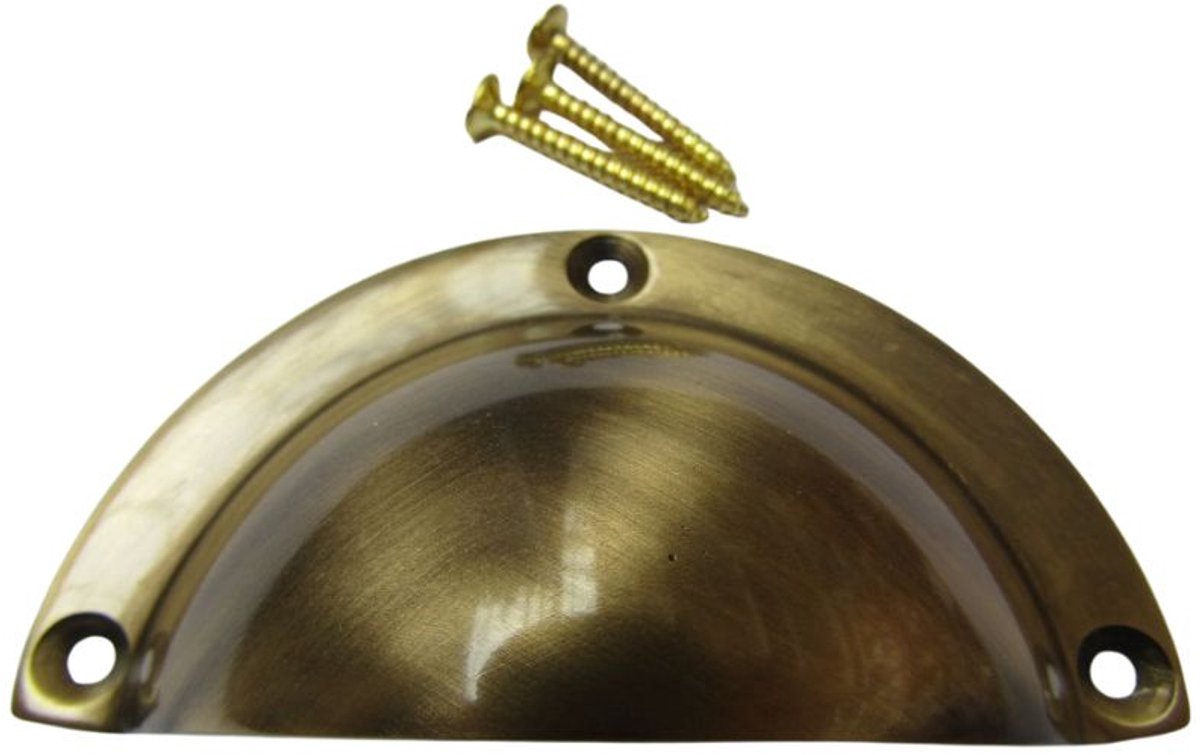 Small Victorian Cup Pull Handle Antique Brass