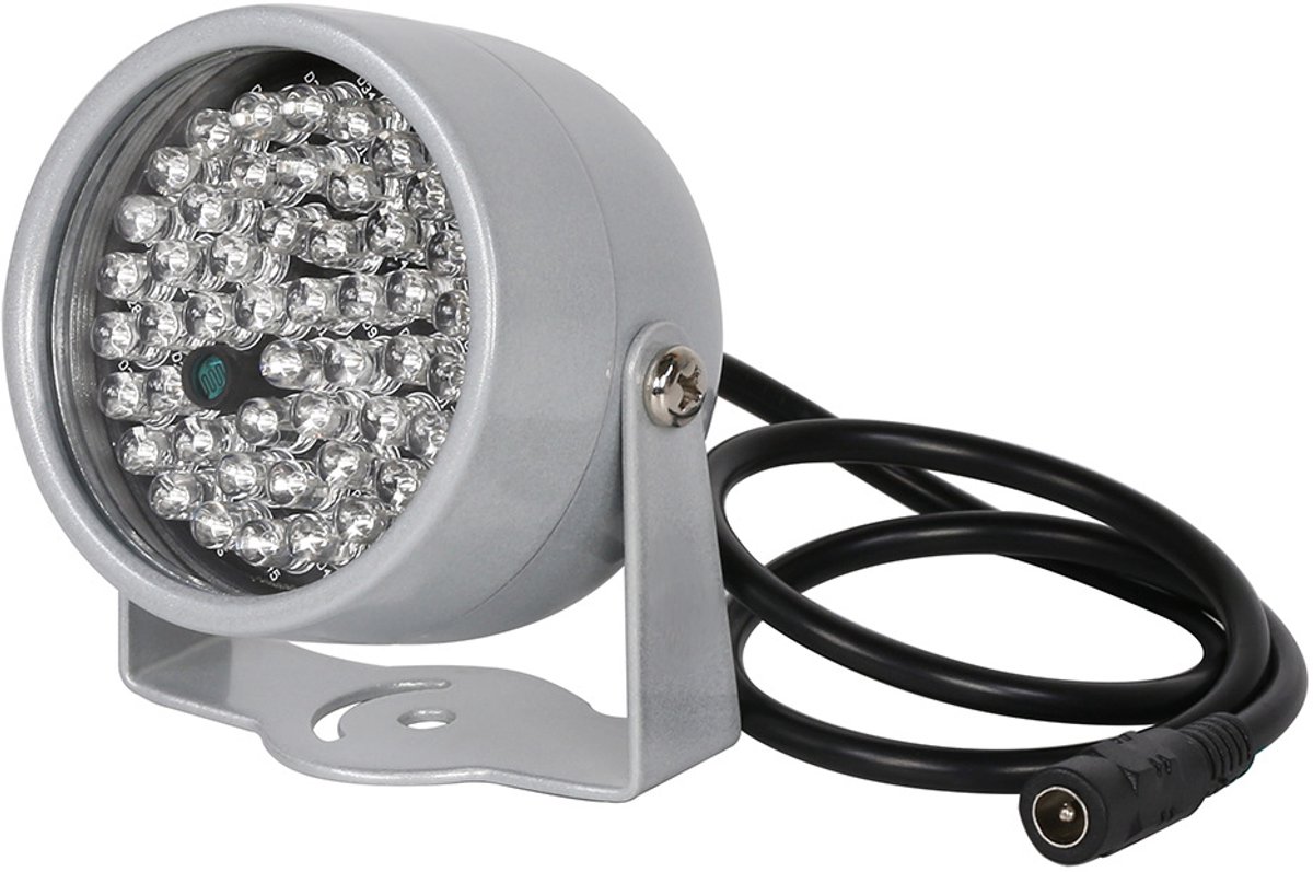 48 LED's IR-infraroodlicht Waterdicht Nachtzicht Invullicht voor Bewakingscamera Parkeerplaats, Hoge Gevoeligheid en Energiebesparing, ABS + Aluminiumlegering