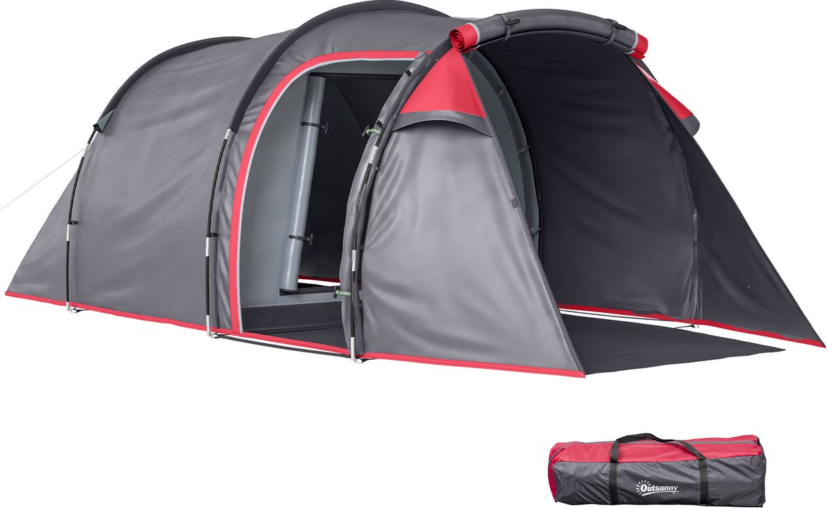 Outsunny Campingzelt Polyester, PE Dunkelgrau