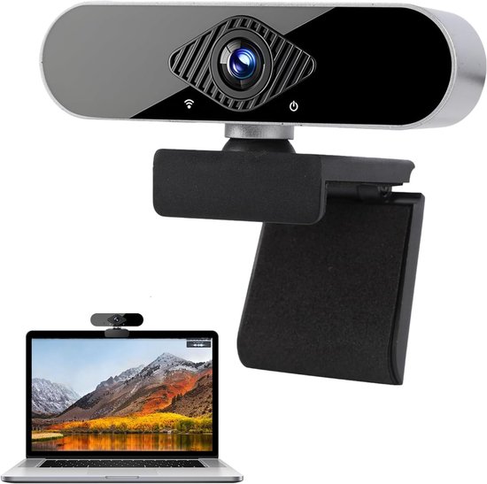 Webcam Full HD - USB Camera - Videobellen Vergaderen - Automatische Lichtcorrectie - 1080p Resolutie - Zwart