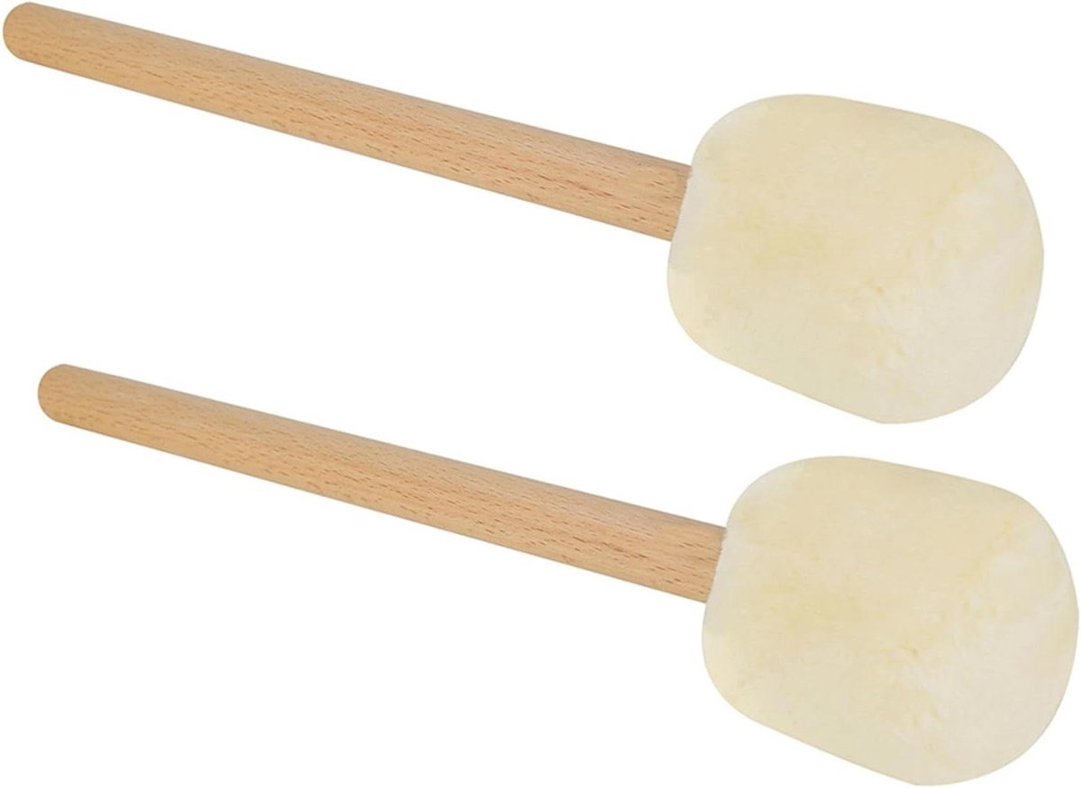 Drumstokken Mallets - Percussie Stokken - Muziek Optreden - Beuken Handvat - 40 cm - Wit