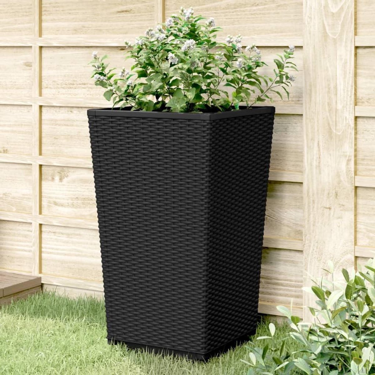 Plantenbakken Tuin - Bloempotten Buiten - Planten Kweken - Vocht Opslag - 325 x 325 x 57 cm - Zwart