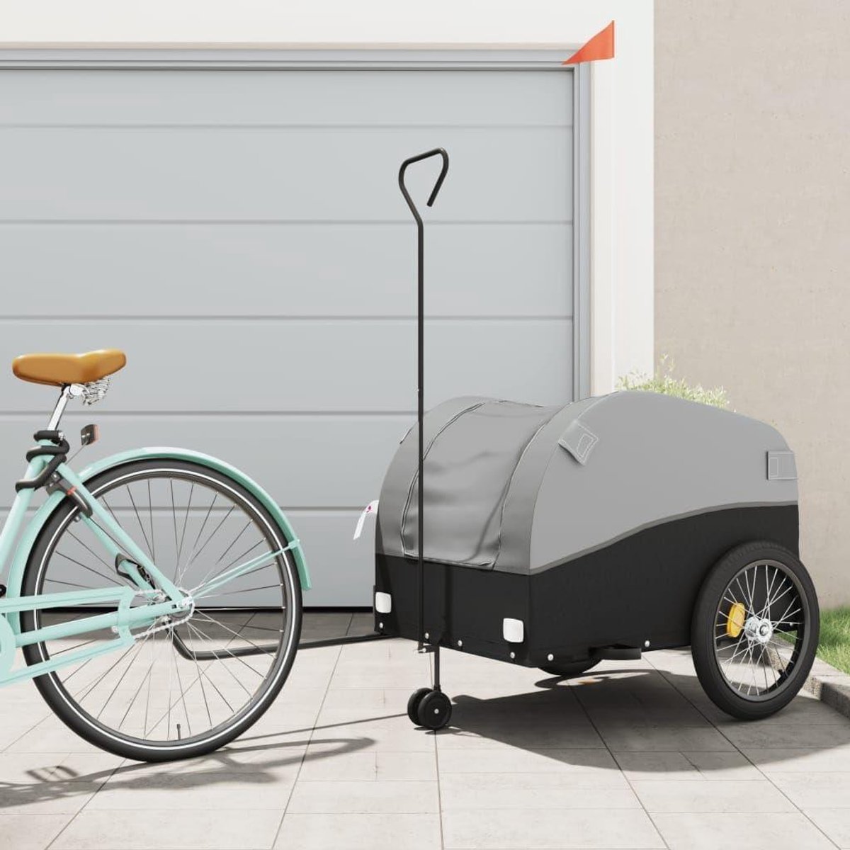 Fietskar Vrachttrailer - Boodschappenkar Fiets - Zware Goederen Vervoeren - Stevig IJzeren Frame - 45 kg Maximale Belasting