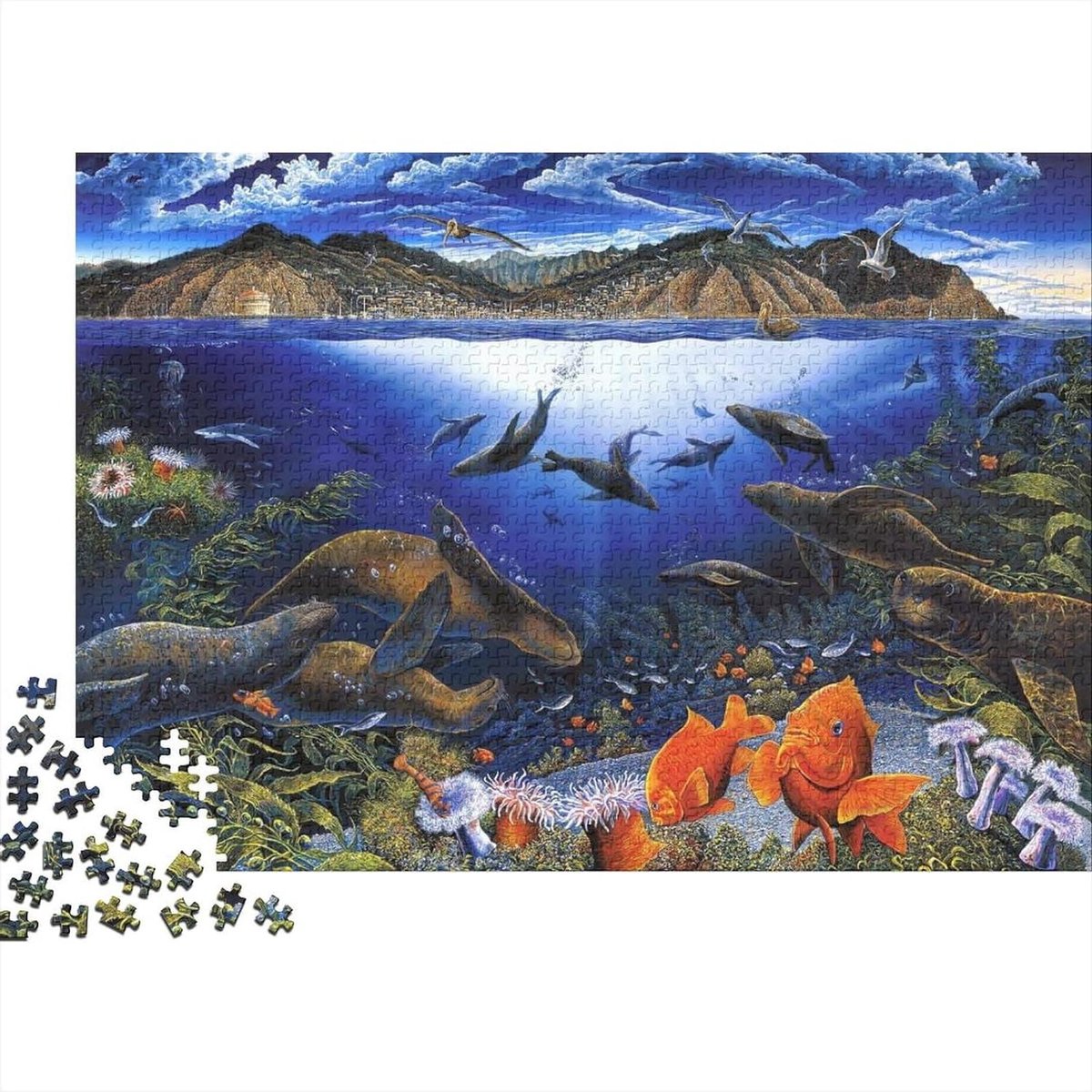 Onderwater Wereld Puzzel - Legpuzzel Volwassenen - Ontspannen Tijdverdrijf - Met Bonus Poster - 75 x 50 cm - Multicolor