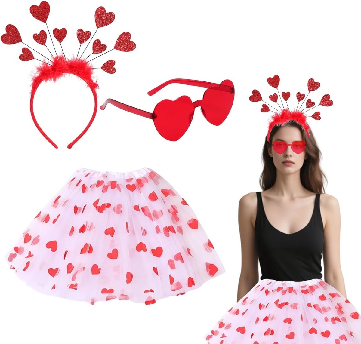 Carnaval Kostuum voor Dames, Feestoutfit voor Valentijnsdag en Carnaval, Unieke Party Kleding