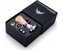 Espresso Tamper - Koffie Stamper - Espresso Bereiden - Automatisch Nivellerend - 54mm - Houtkleur
