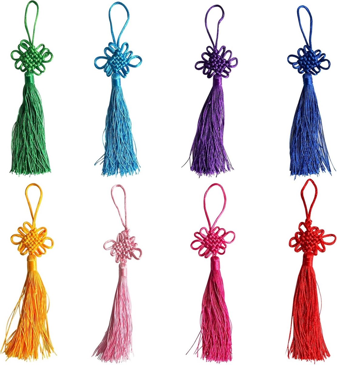 16-delige Chinese knoop met kwastjes, perfect voor het versieren van huizen, planten en auto's in 8 kleuren