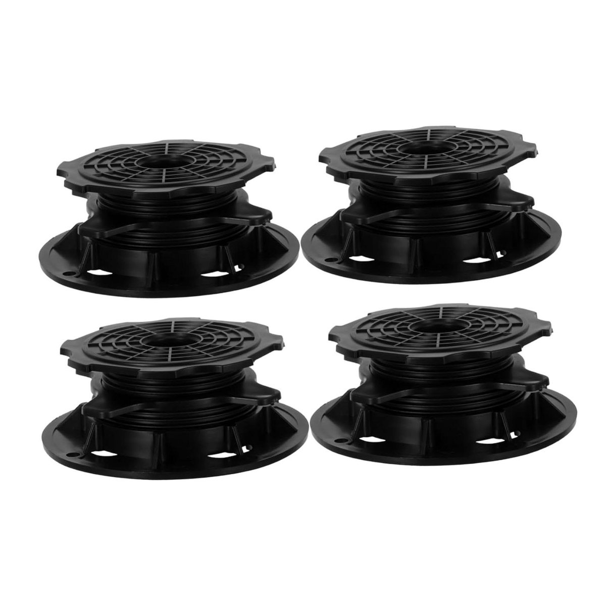 Verstelbare Grondsteunen - Vloerondersteuning Deksteunen - Terras Bouwen - Verbeterde Drainage - 12 x 12 x 2.3 cm - Zwart
