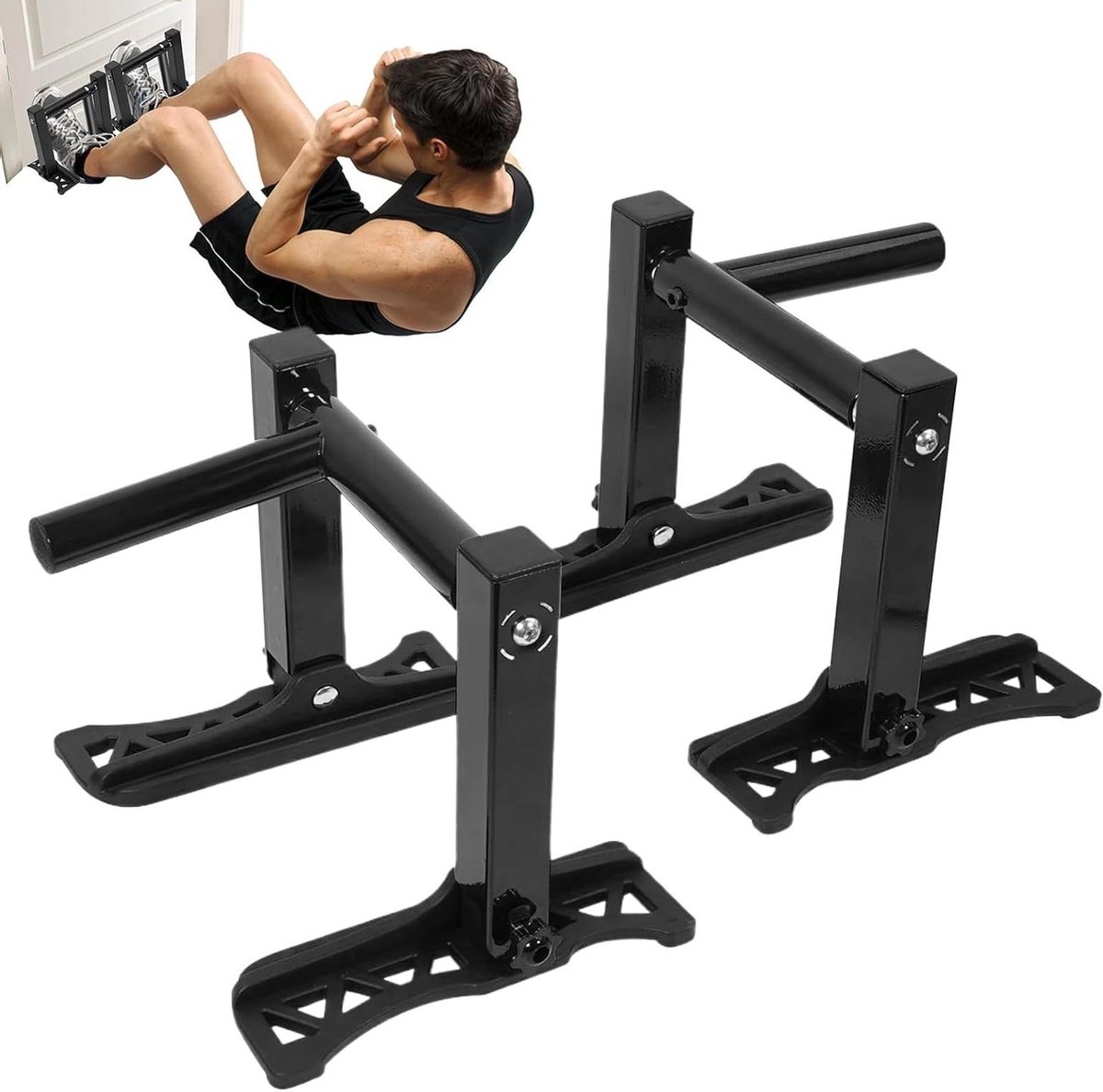Deur Pull Up Bar - Kracht Training Handvatten - Thuis Fitness - Automatische Stabiliteitscontrole - Verstelbaar 25-134 cm - Zwart