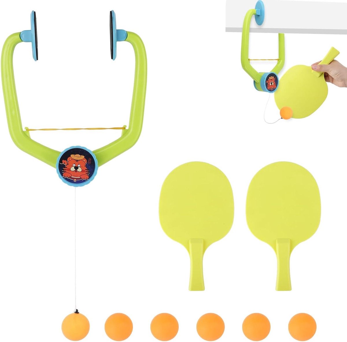 Deur Pingpong Trainer - Hangend Tafeltennis Spel - Oefenen Thuis - Geen Tafel Nodig - Verstelbaar - Veelkleurig