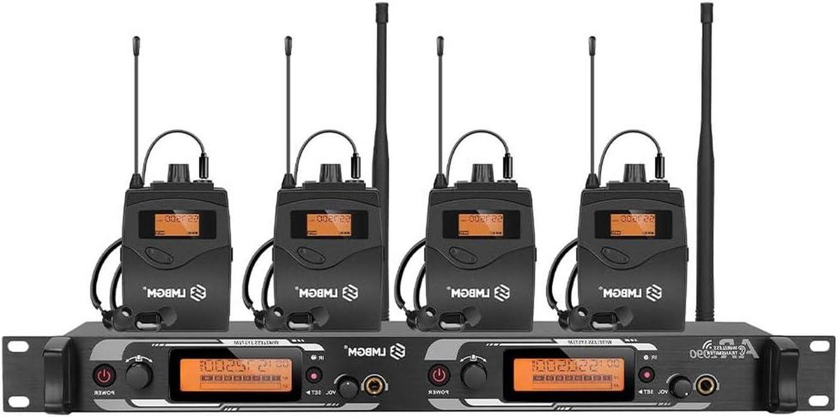 Draadloos In-Ear Monitorsysteem - Podium Monitoring Systeem - Live Muziek Optredens - Ultra Lage Latentie - 100 Meter Bereik - Zwart