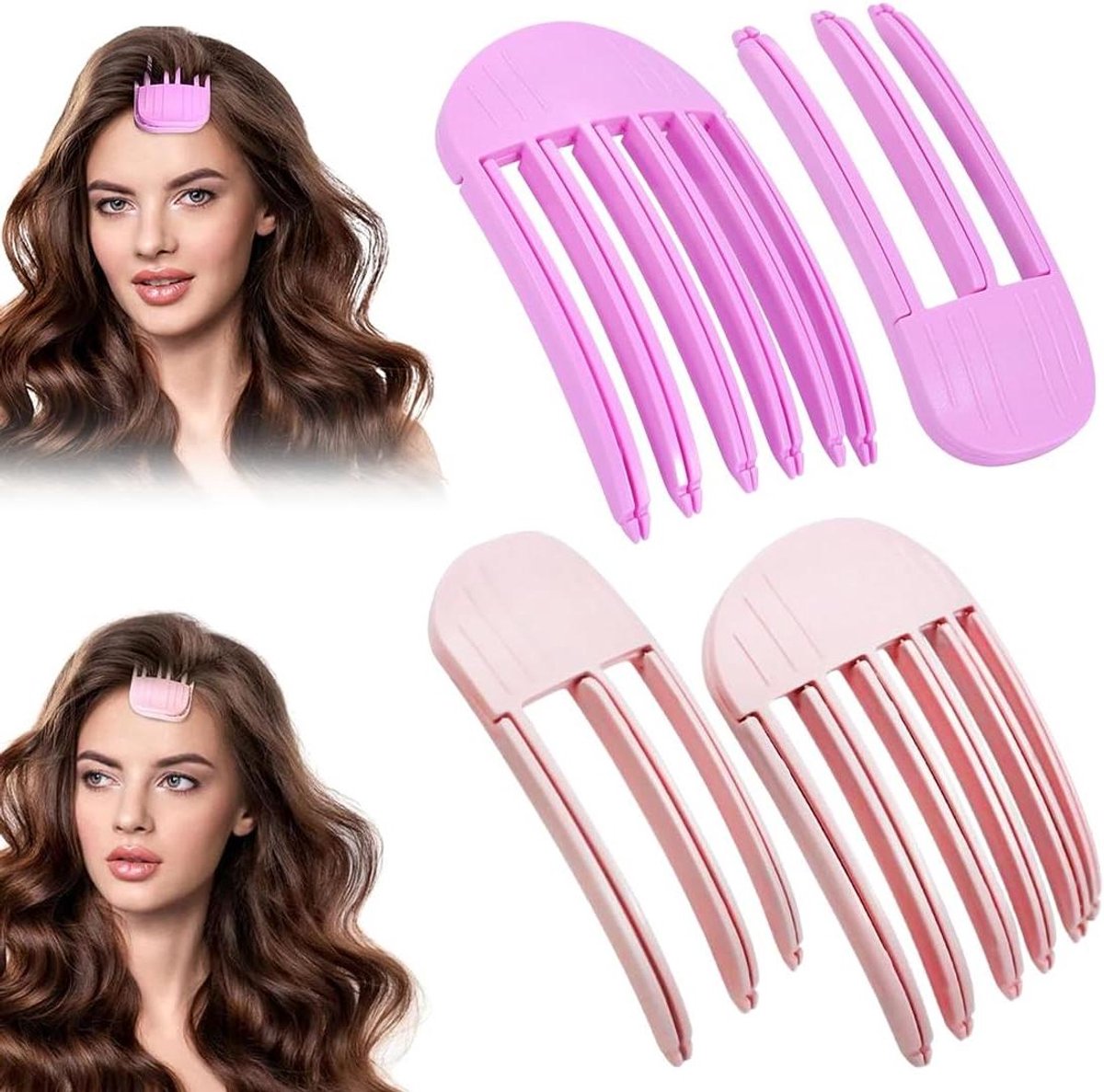 Haarwortel Clips - Volume Spelden - Haar Stylen - Spoorloze Bevestiging - 4 stuks - Zwart