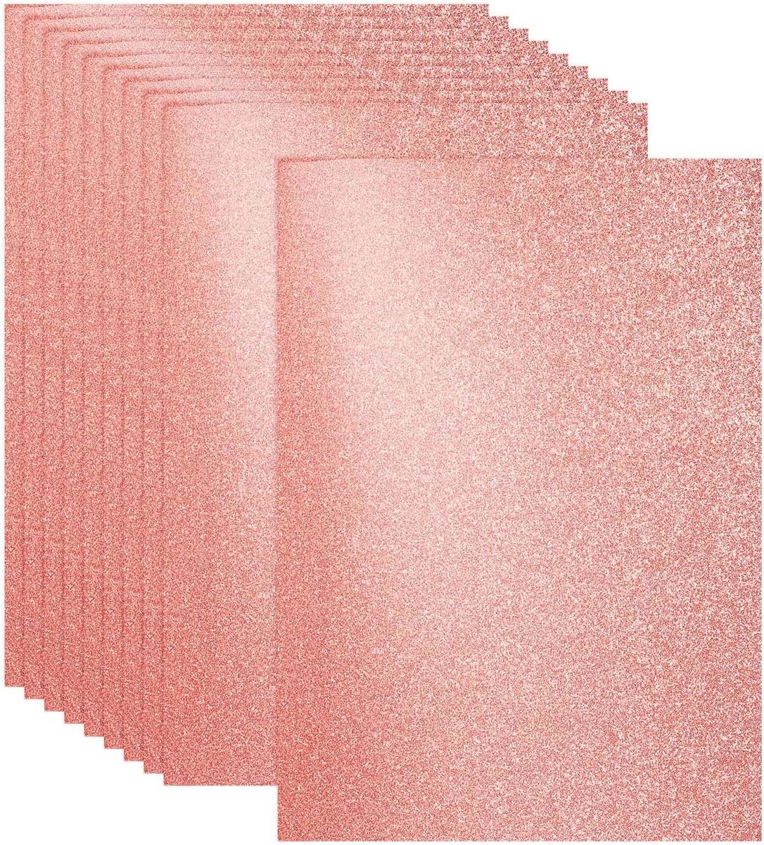 Glitterkarton - Papier Hobbykarton - Knutselen en Decoreren - Hoge Glans - A4 250 g/m² - Roségoud