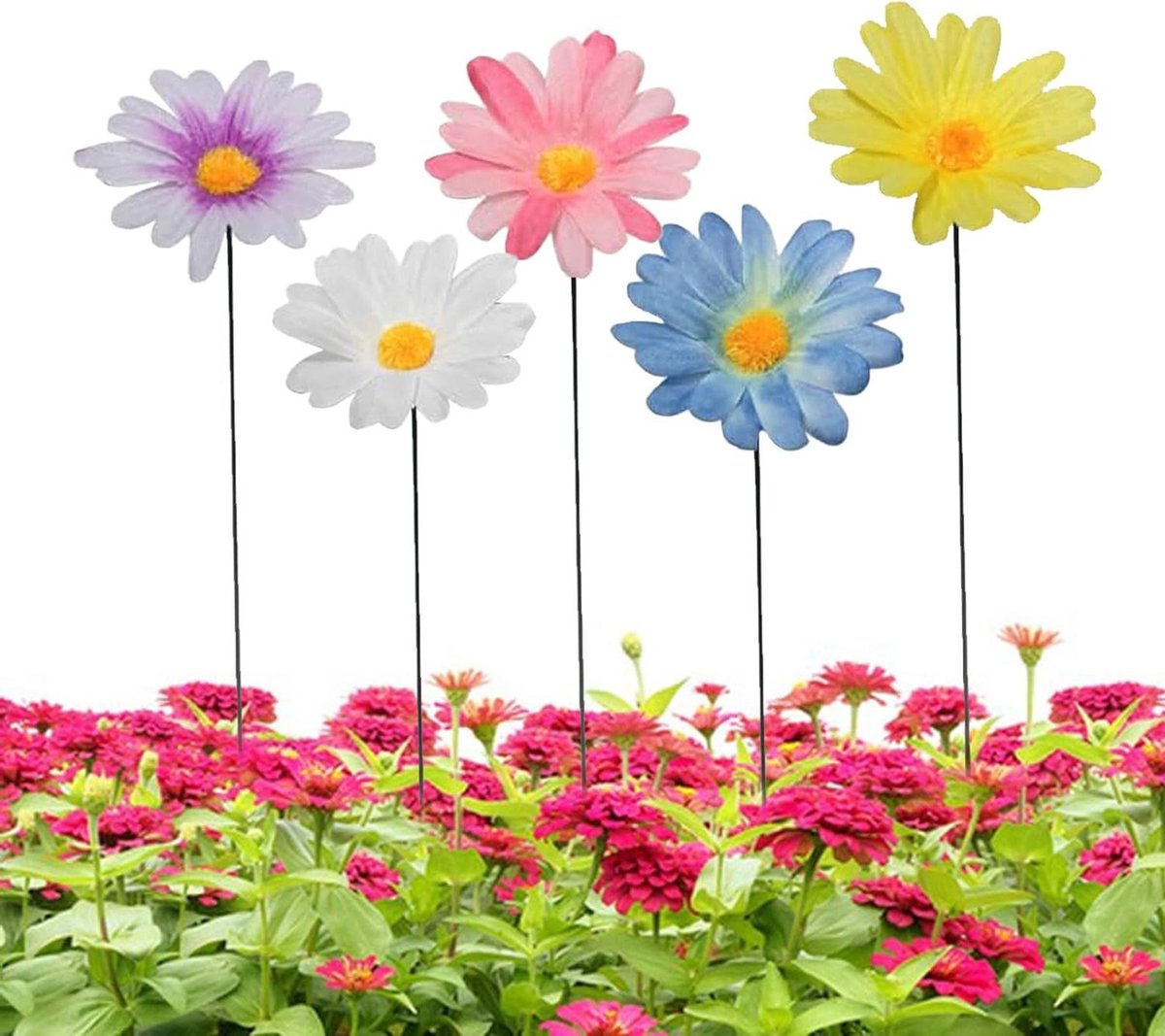 Decoratieve Tuinsteker - Bloemensteker Madeliefje - Tuin Decoreren - Niet Makkelijk Te Breken - 30 cm - Meerkleurig