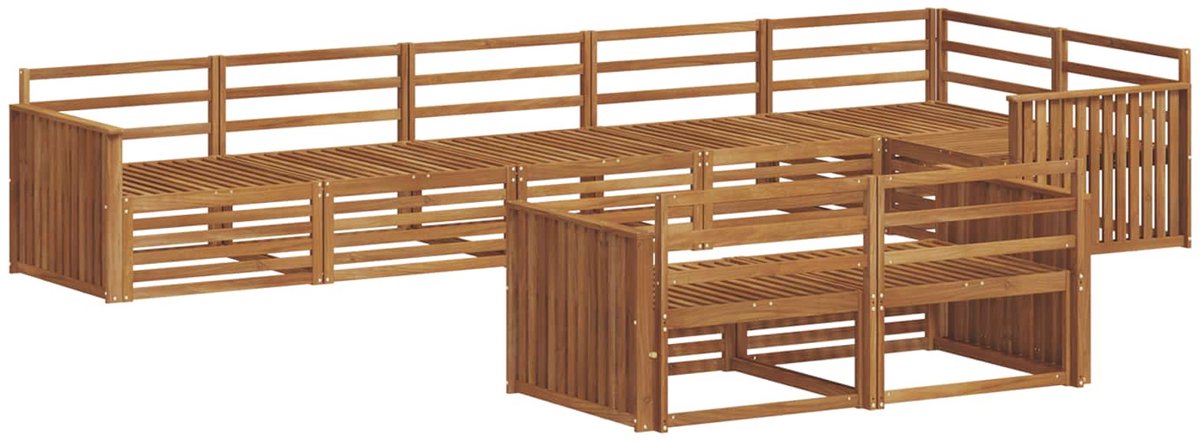 vidaXL Buiten - bank - set - 8 - st - 8-zits - Naturel - Massief - Acacia - Hout