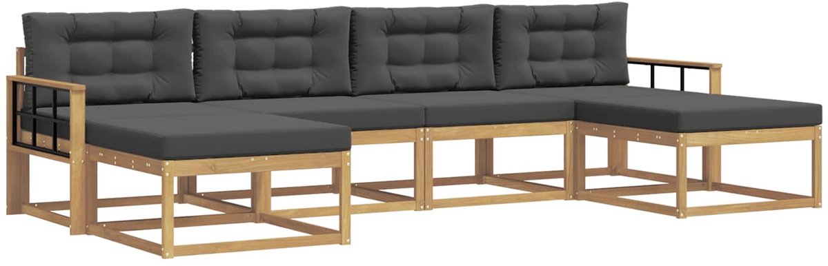 vidaXL Buiten - bank - set - 6 - st - Wit - en - antracietkleurig Wit en antracietkleurig