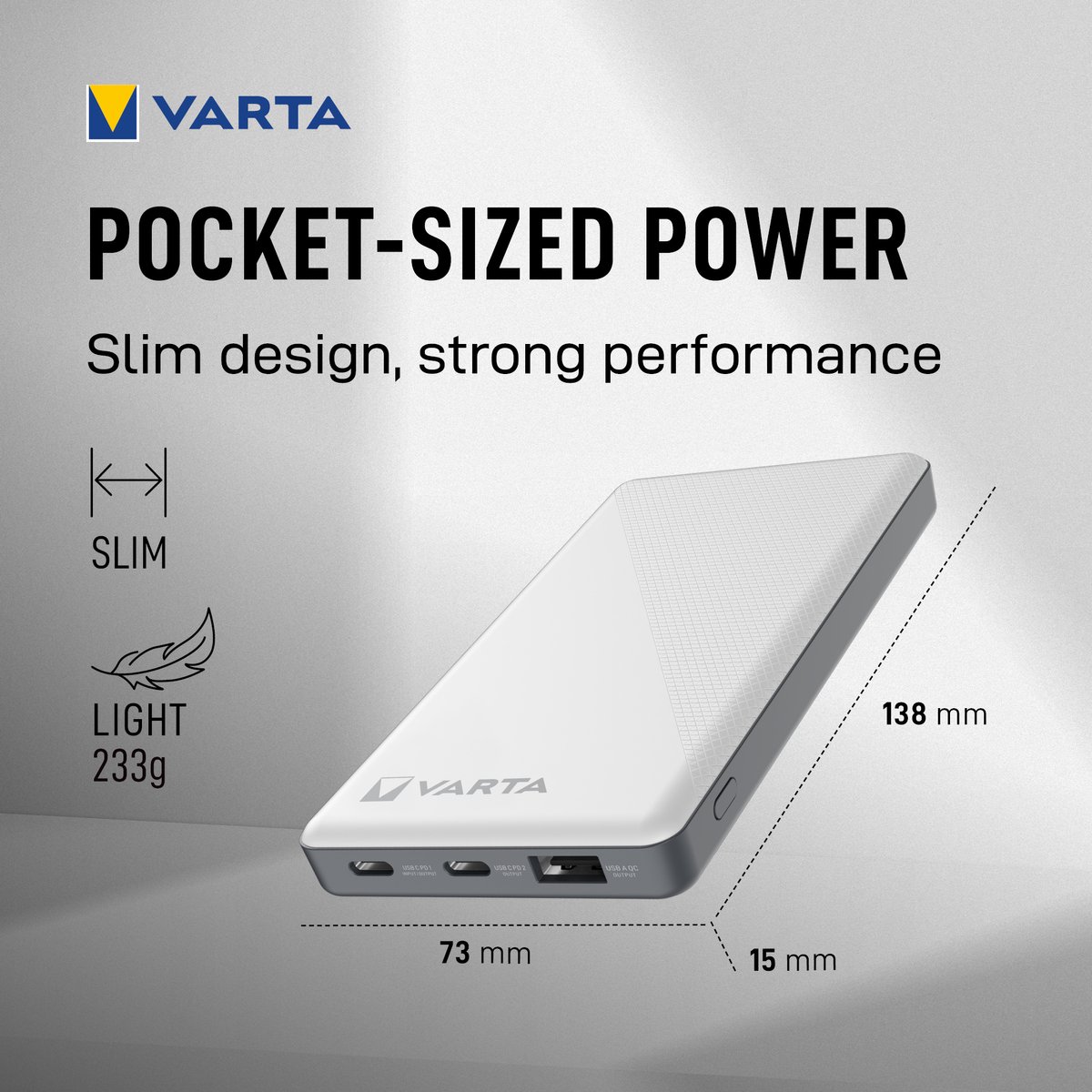 Varta Power Bank Energy Powerbank 10000 mAh - Wit - afbeelding 3