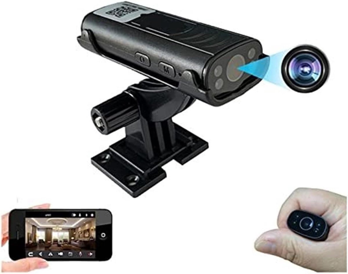Mini Beveiligingscamera - Draadloze Camera Nachtzicht - Thuis Bewaken - Bewegingsdetectie Met Meldingen - 1080P HD - Zwart