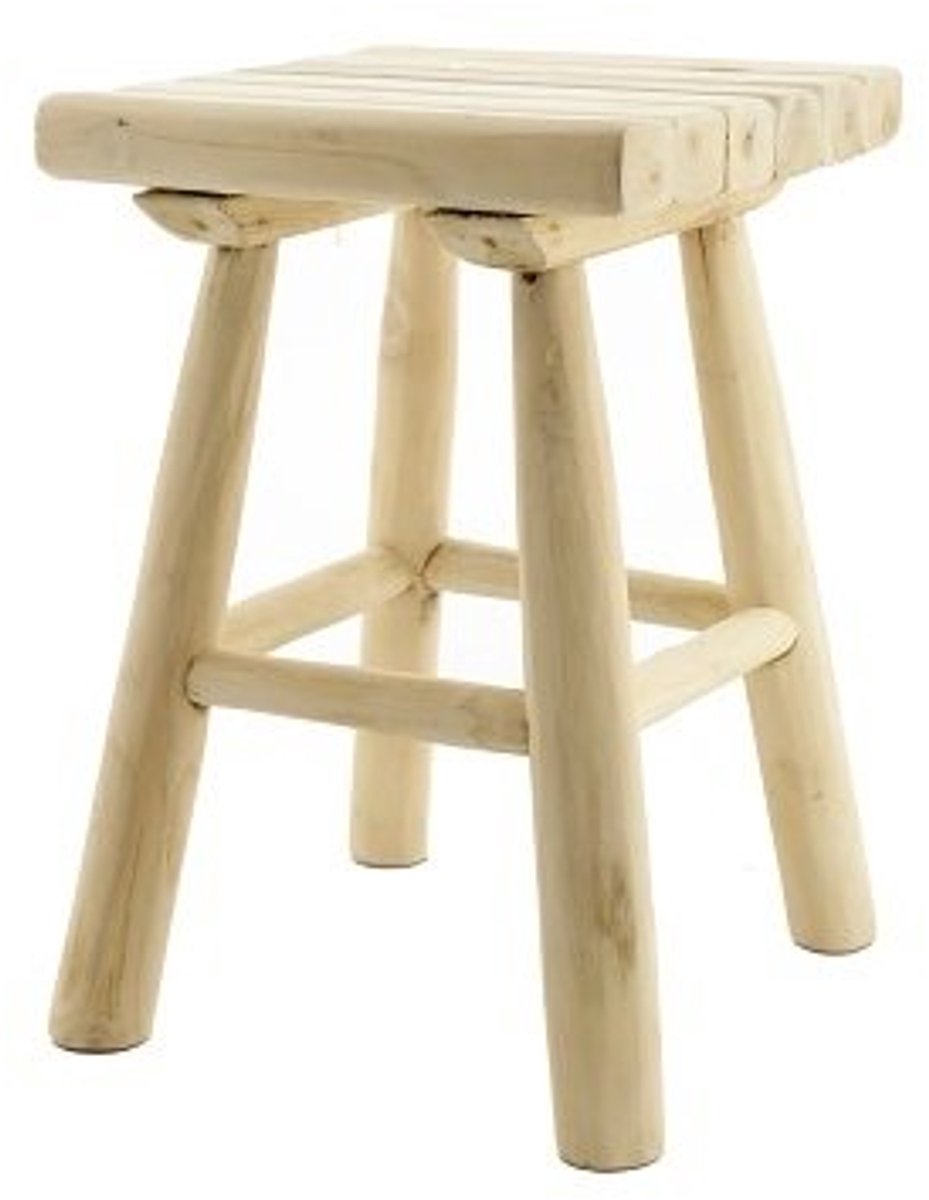 Teakhouten Barkruk - 45 x 30 cm - Naturel