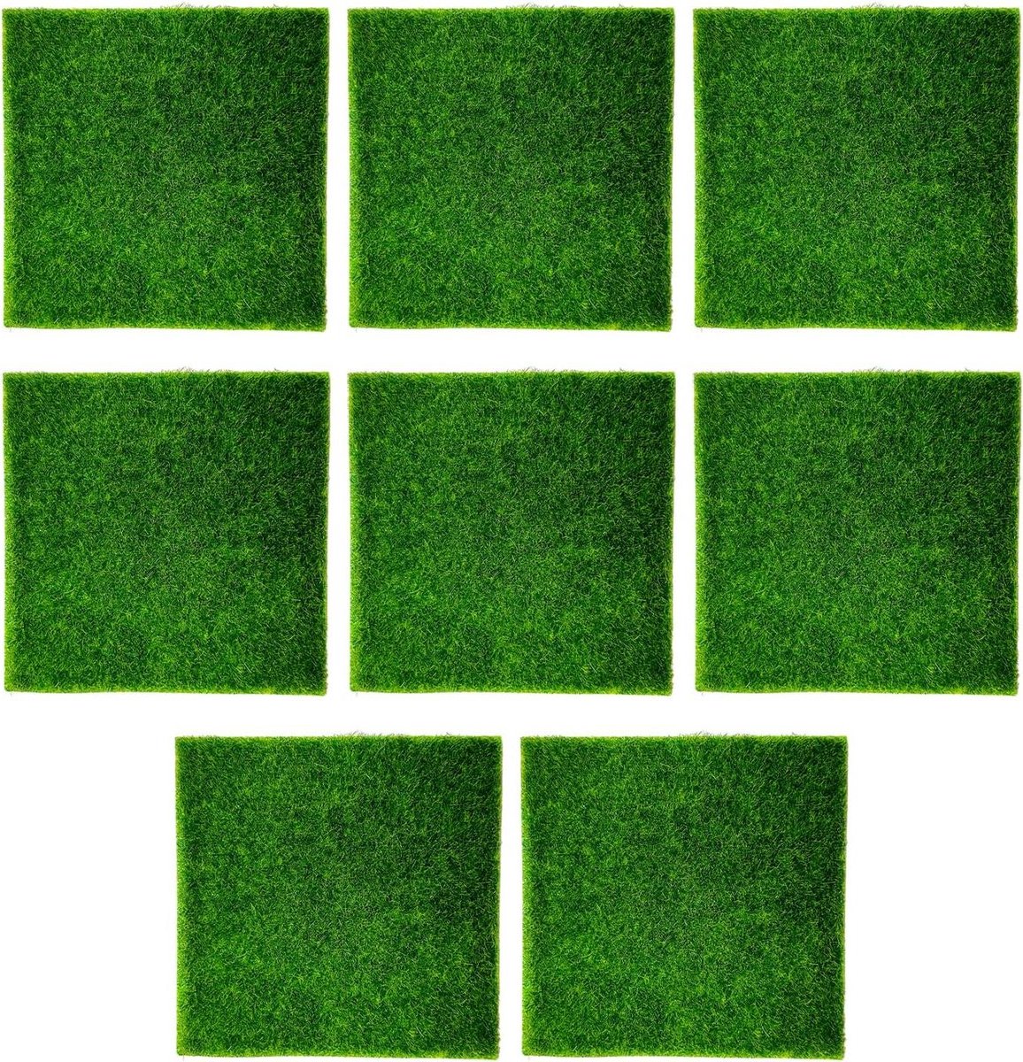 Kunstgras Vierkant - Mos Tegels - Tuin Decoratie - Waterdicht Materiaal - 15 x 15 cm - Groen