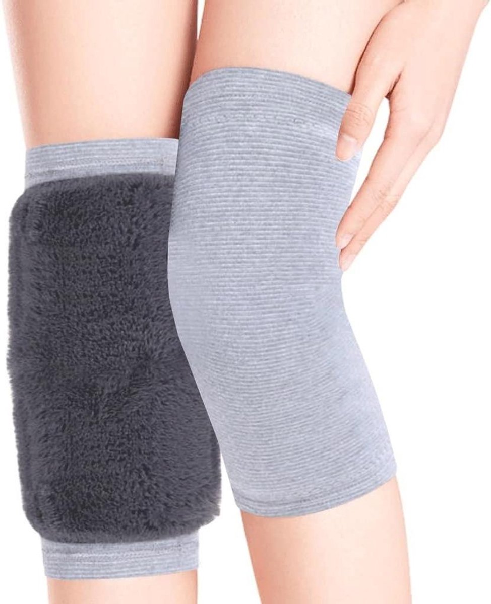 Kniebeschermers - Beenwarmers Kniekousen - Winterse Warmte - Pluizige Kasjmier Voering - 27x10 cm - Wit