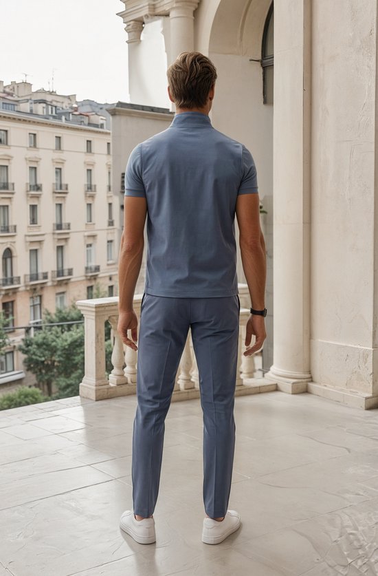 MI PIACE - Travel Men Broek 202004 Cloud Blue Lengte 32 - Maat : XXL