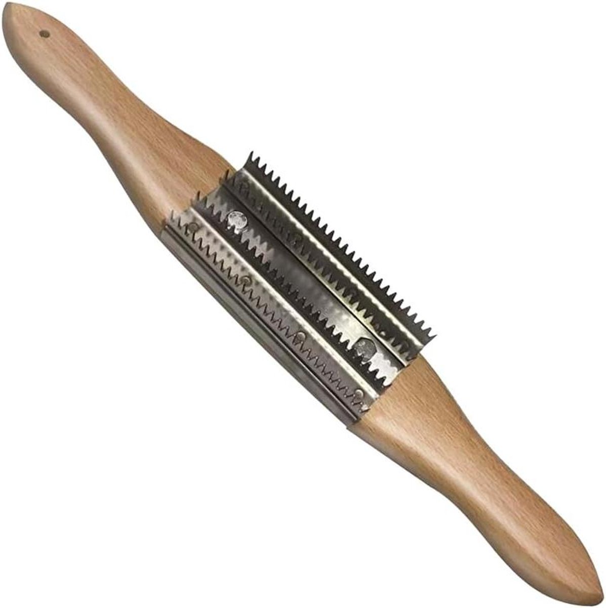 Polijstwiel Hark - Polijsthark Reiniger - Polijstwerk Onderhoud - Beukenhouten Handvat - 39 cm - Hout Bruin