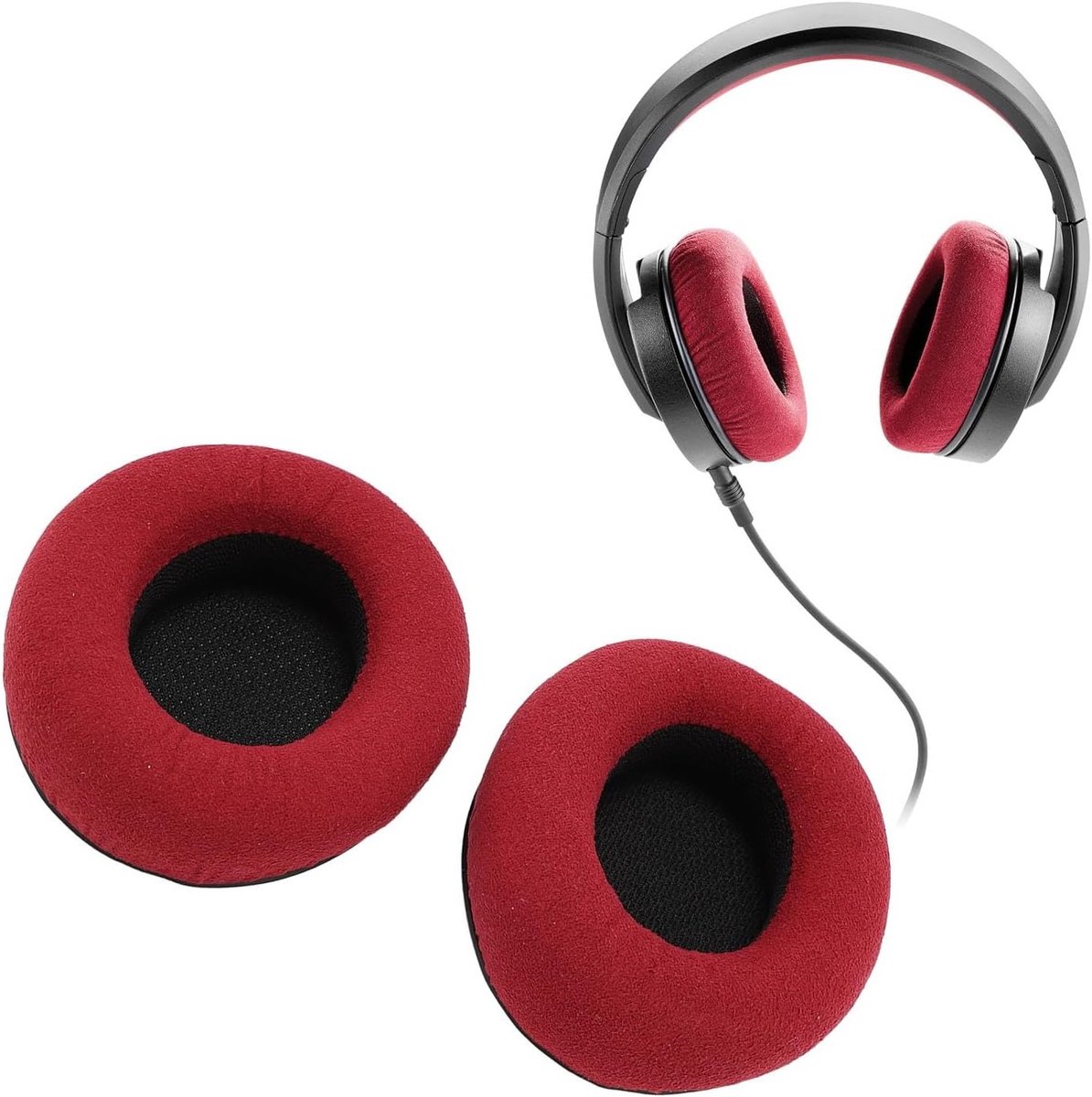 Vervangende Oorkussens voor Draadloze Hoofdtelefoons, Verbeter Geluidservaring en Comfort (Rood)