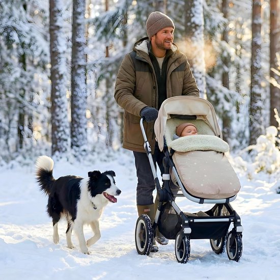 Voetenzak Kinderwagen - Baby Omslagdeken - Winterse Wandelingen - Waterafstotende Buitenkant - 90x45 cm - Giraffen — afbeelding 3