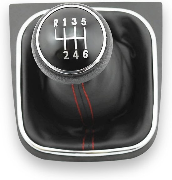 Schakelpook set - Pookknop manchet - Auto interieur - 6 versnellingen achteruit - N.v.t. - Zwart rood — afbeelding 2