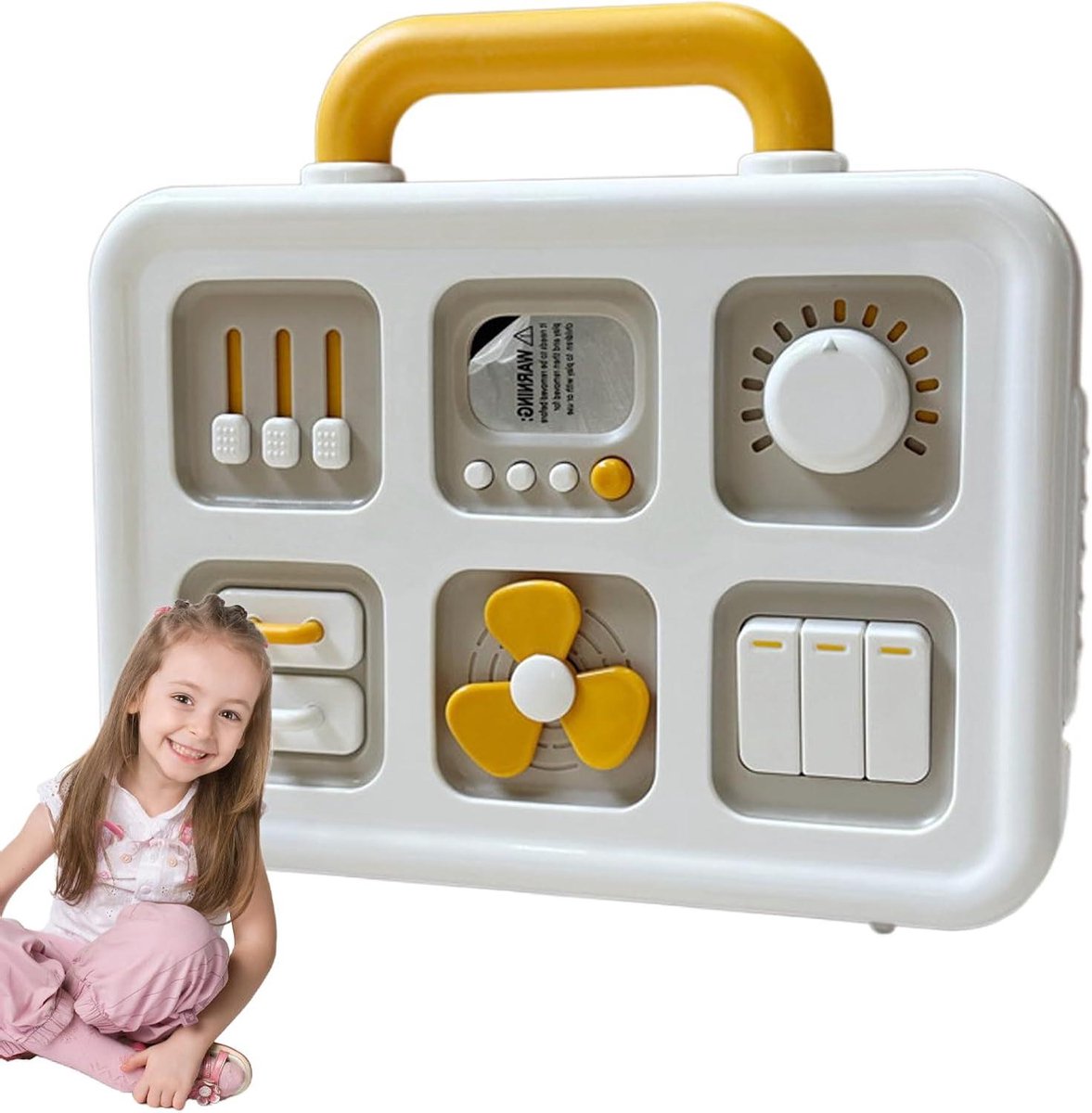 Sensorisch Bord Peuters - Activiteitenbord Baby - Motorische Vaardigheden Ontwikkelen - Interactieve Elementen - 24.5x21.5x5 cm - Meerkleurig