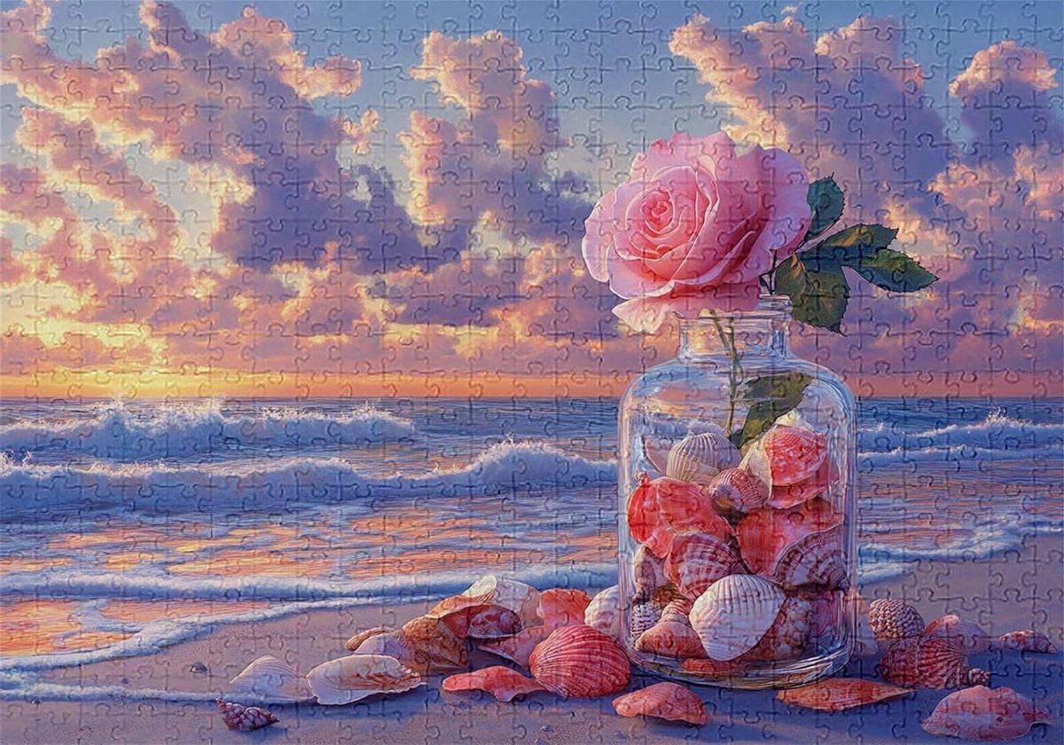 Puzzel 2000 stukjes - Legpuzzel Strandpuzzel - Ontspannende Bezigheid - Nauwkeurig Pasende Stukjes - 100x70cm - Roos