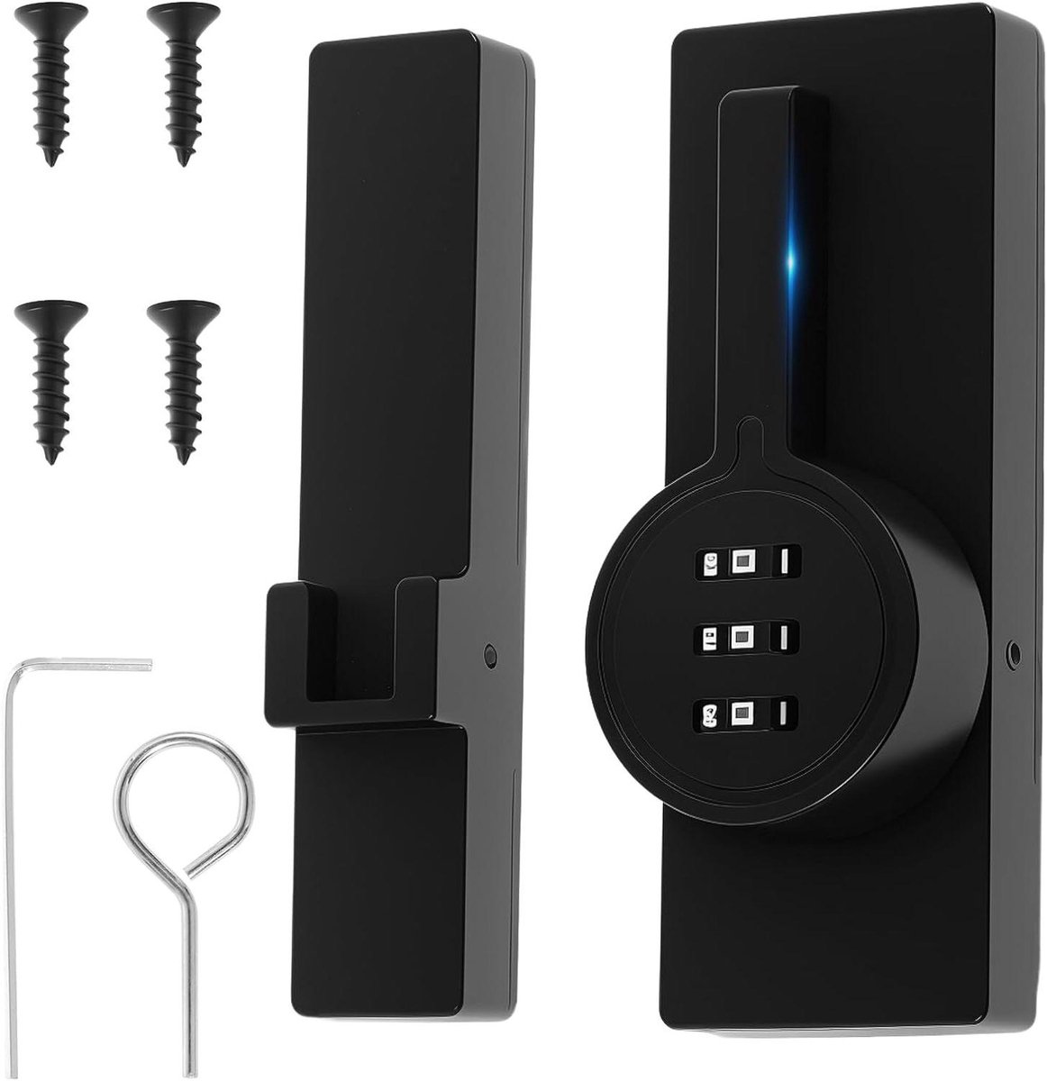 Schuifdeurslot - Cijferslot Kast - Beveiliging Kastdeur - Verborgen Cijferslot - 6.8 cm Breed - Zwart