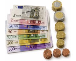 Speelgeld set euro - papier / kunststof - biljetten en munten - speelgoed geld