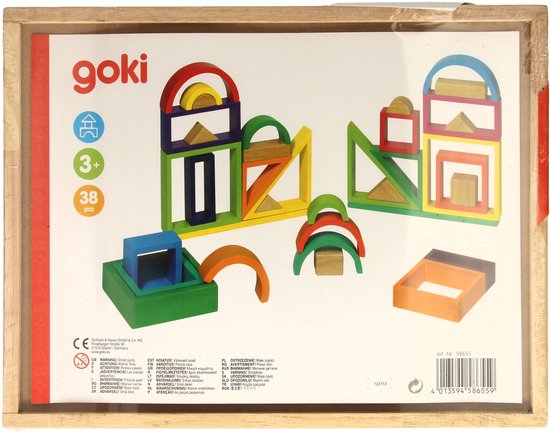 Goki Houten Bouwvormen Fantasie, 38dlg van goki — afbeelding 5
