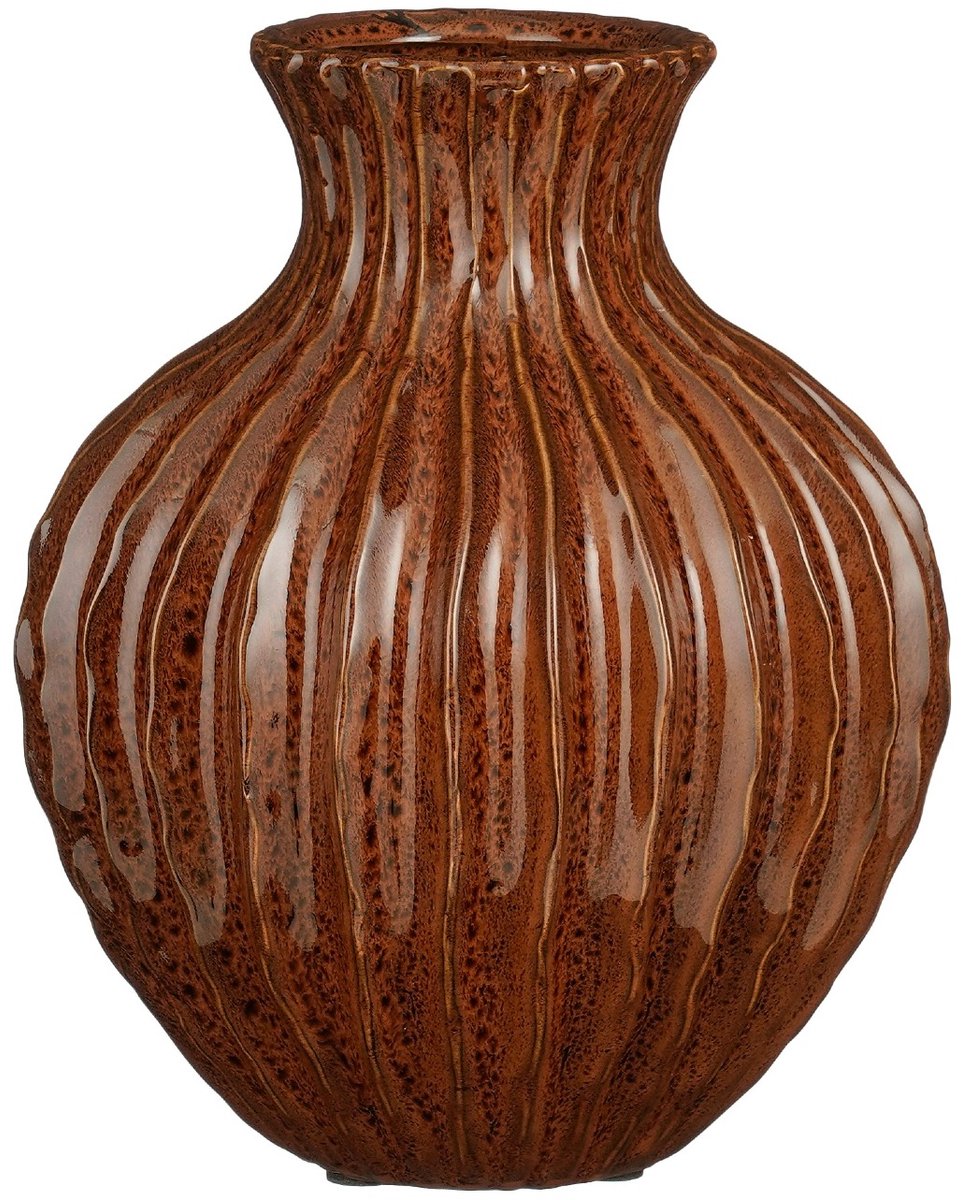 Mica Decorations Vaas Brook Keramiek Rond Bruin