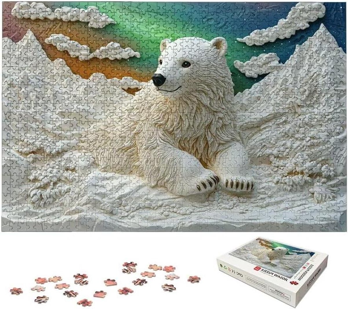 Houten Puzzel - Legpuzzel Dieren - Ontspanning Thuis - Levendige Print - 122x80 cm - Meerkleurig
