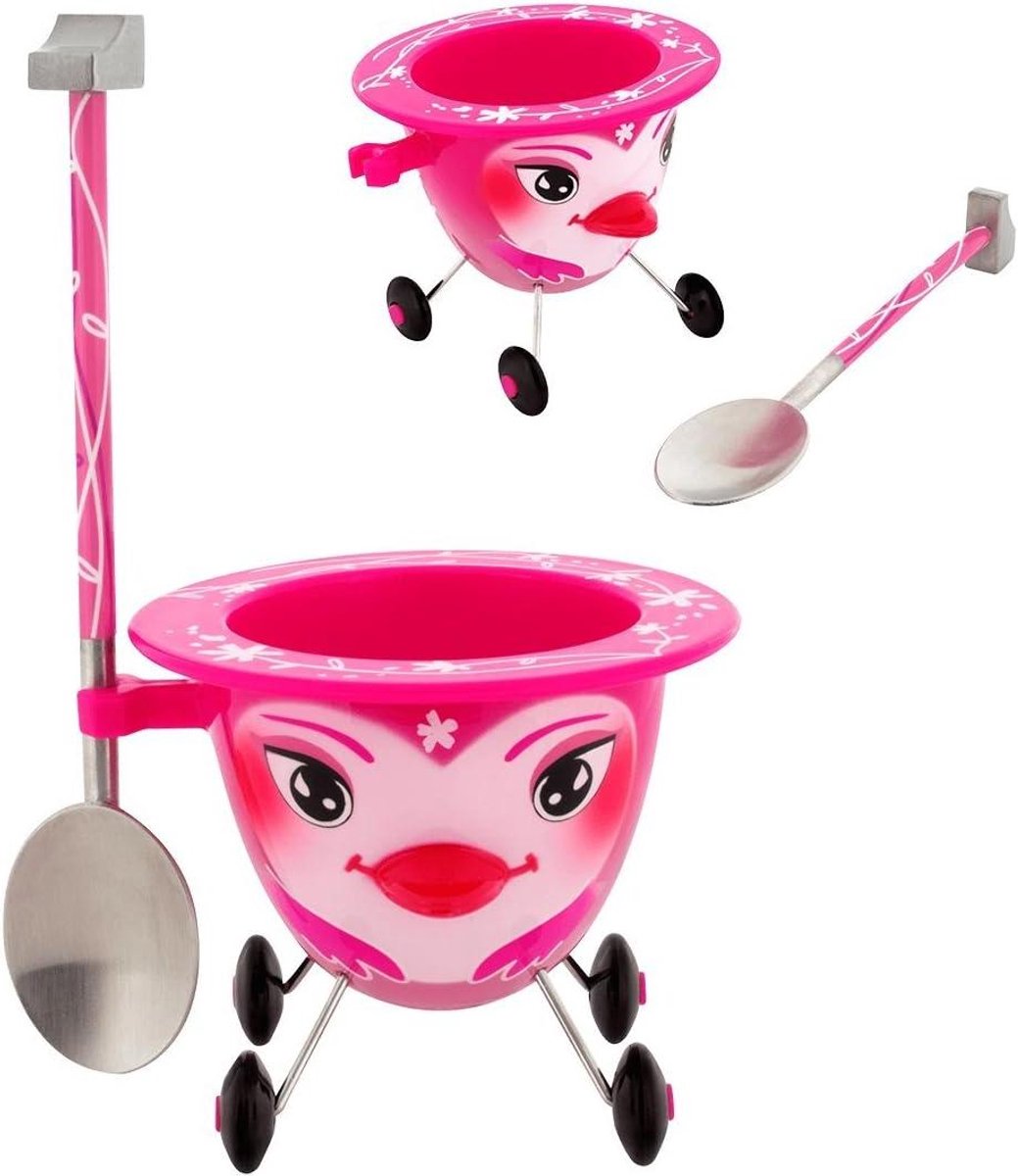 Eierdopjes Hartvorm - Ei houders - Ontbijt Serveren - Uniek Design - 11 cm - Roze