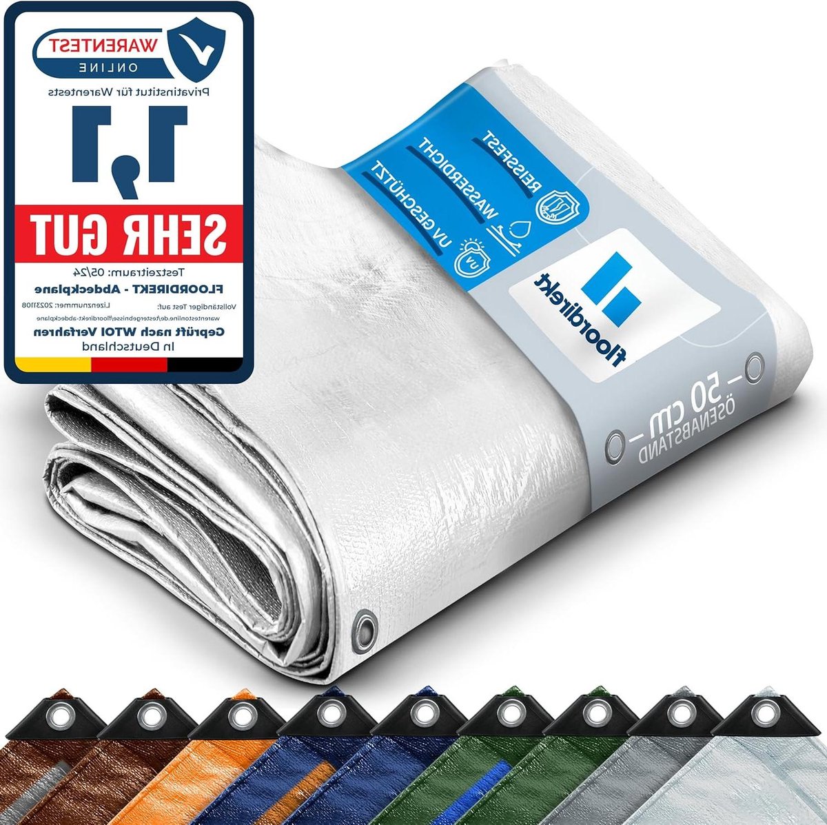Afdekzeil - Beschermend zeildoek - Tuin en outdoor - Waterdicht en scheurvast - 6 x 10 meter - Wit