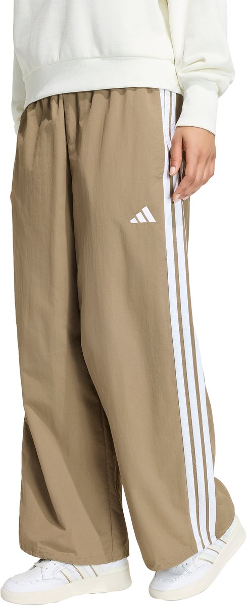 Adidas Sportswear Iconic Woven Wide Leg Trainingsbroek Dames Beige