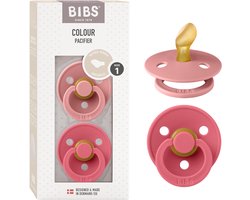 BIBS Colour Fopspeen - 0-6 mnd - 2-pack - Anatomisch - Dusty Pink/Coral