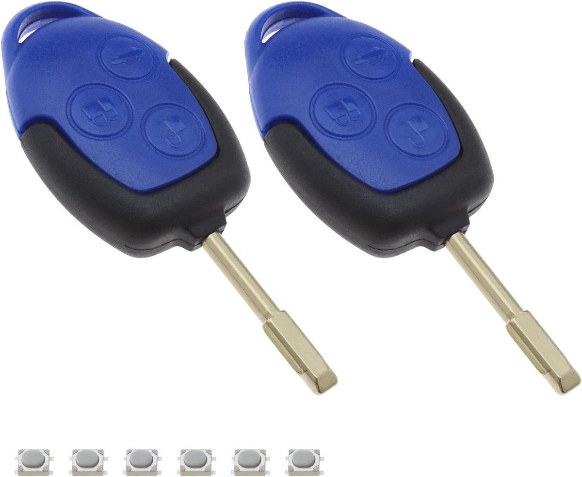 2x 3-knops afstandsbediening sleutel behuizing met ongeknipte sleutel voor Connect VANS MK7 2006-2014, vervangende sleutel, auto-accessoires