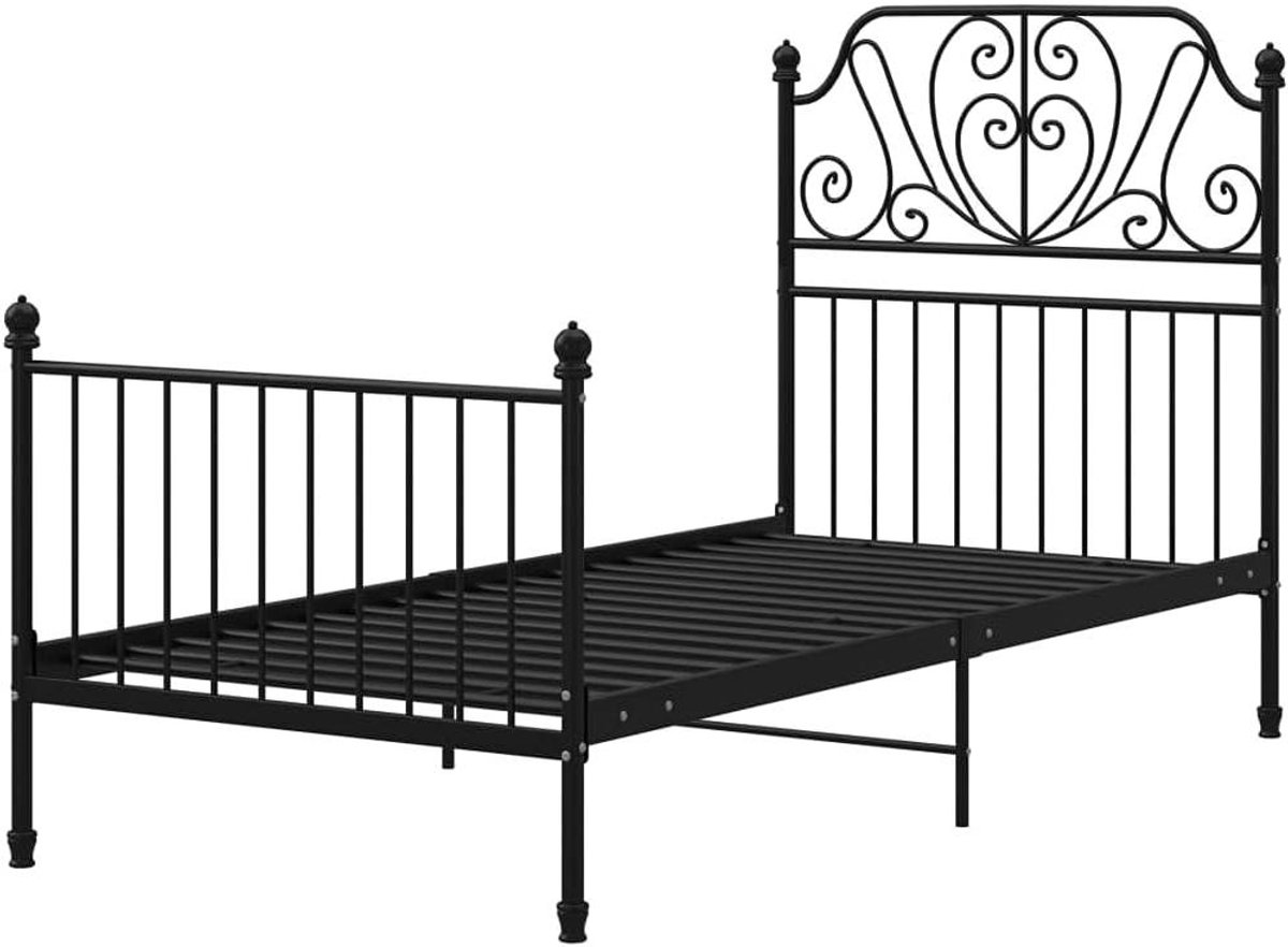 Metalen Bedframe - Eenpersoonsbed Frame - Heerlijke Rust - Massieve Constructie - 100x200 cm - Zwart