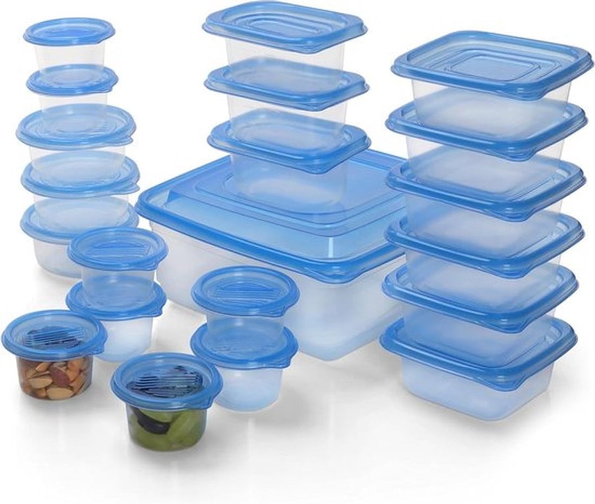 - Plastic Voedsel Containers - Herbruikbare Opslag Dozen Set - BPA-vrij - Luchtdicht - Keukenopslag - Geschikt voor Mealprep en Lunches - Magnetron/Diepvries - 21 Stuks