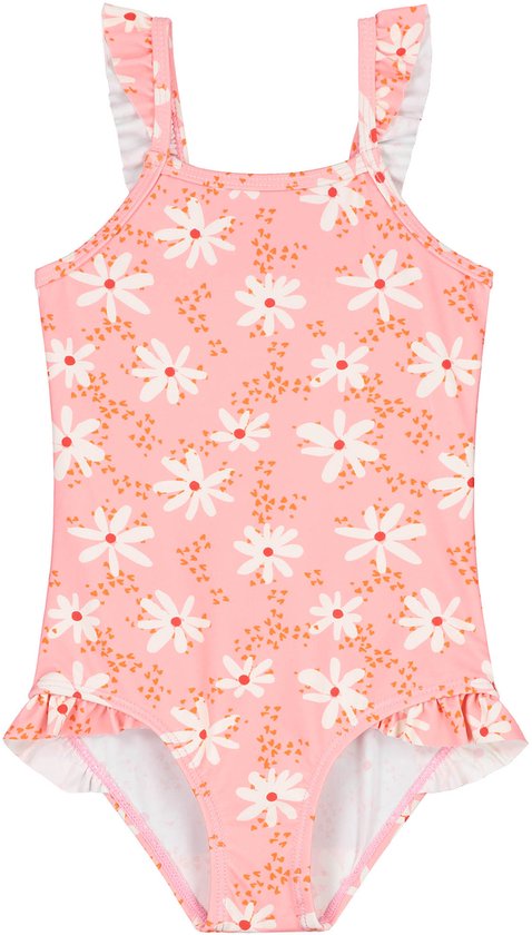 Prénatal badpak bloemen hart - Meisjes - Roze - Maat 98/104