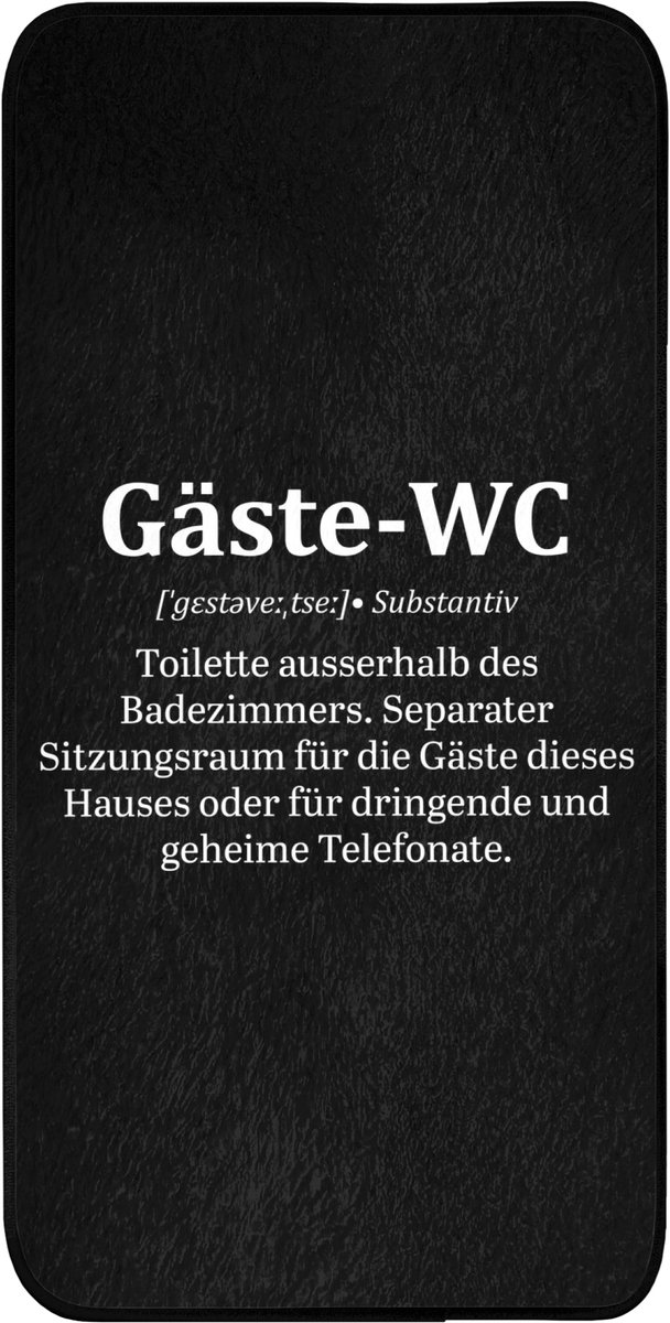 Badmat 60x120 cm - Antislip - Quotes - Gäste-wc - Definitie - Zwart - Spreuk - Badmatten voor badkamer - Badkamermat - Douchemat - Badkamer mat